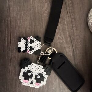 Panda Keychain and Lanyard Set - Black and White